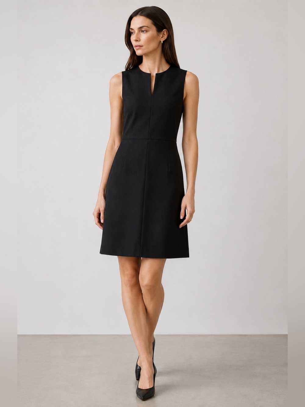 Theory Miyani Wool Blend A-Line Dress Black Size 8
